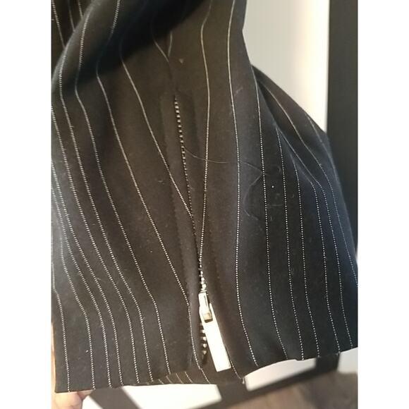Evan-Picone Jacket Sz 18 Black Pinstripe Full Zip Stretch Career Blazer - Picture 3 of 8